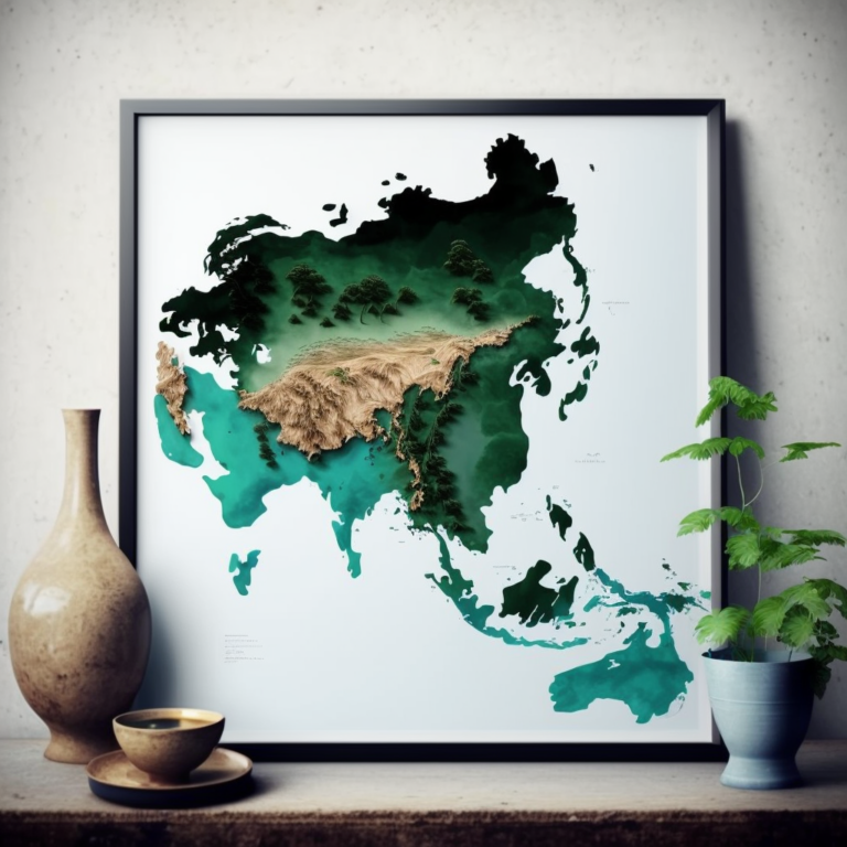 picture of asia continent with nature